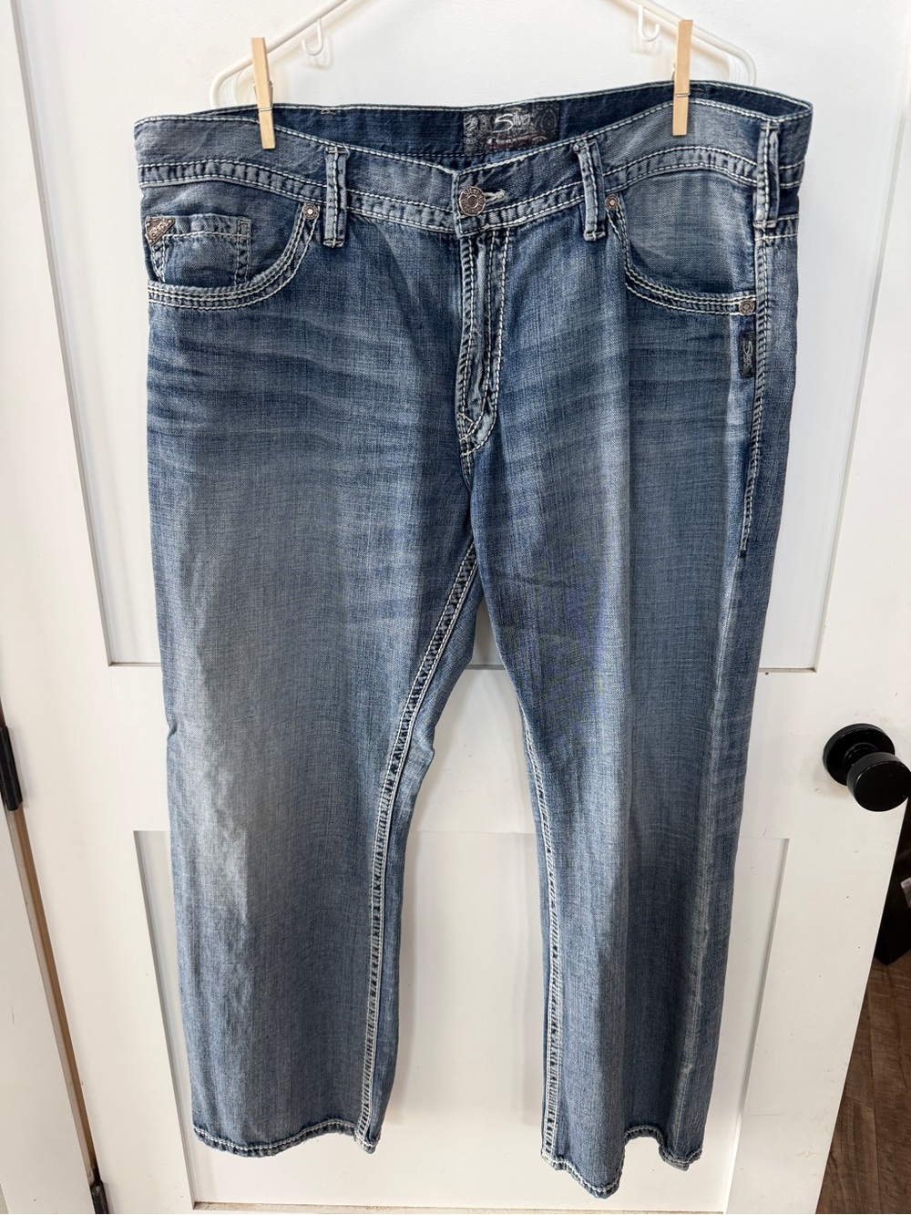 Silver Jeans Classic Men's Straight Jeans in Faded Blue 42 X 32